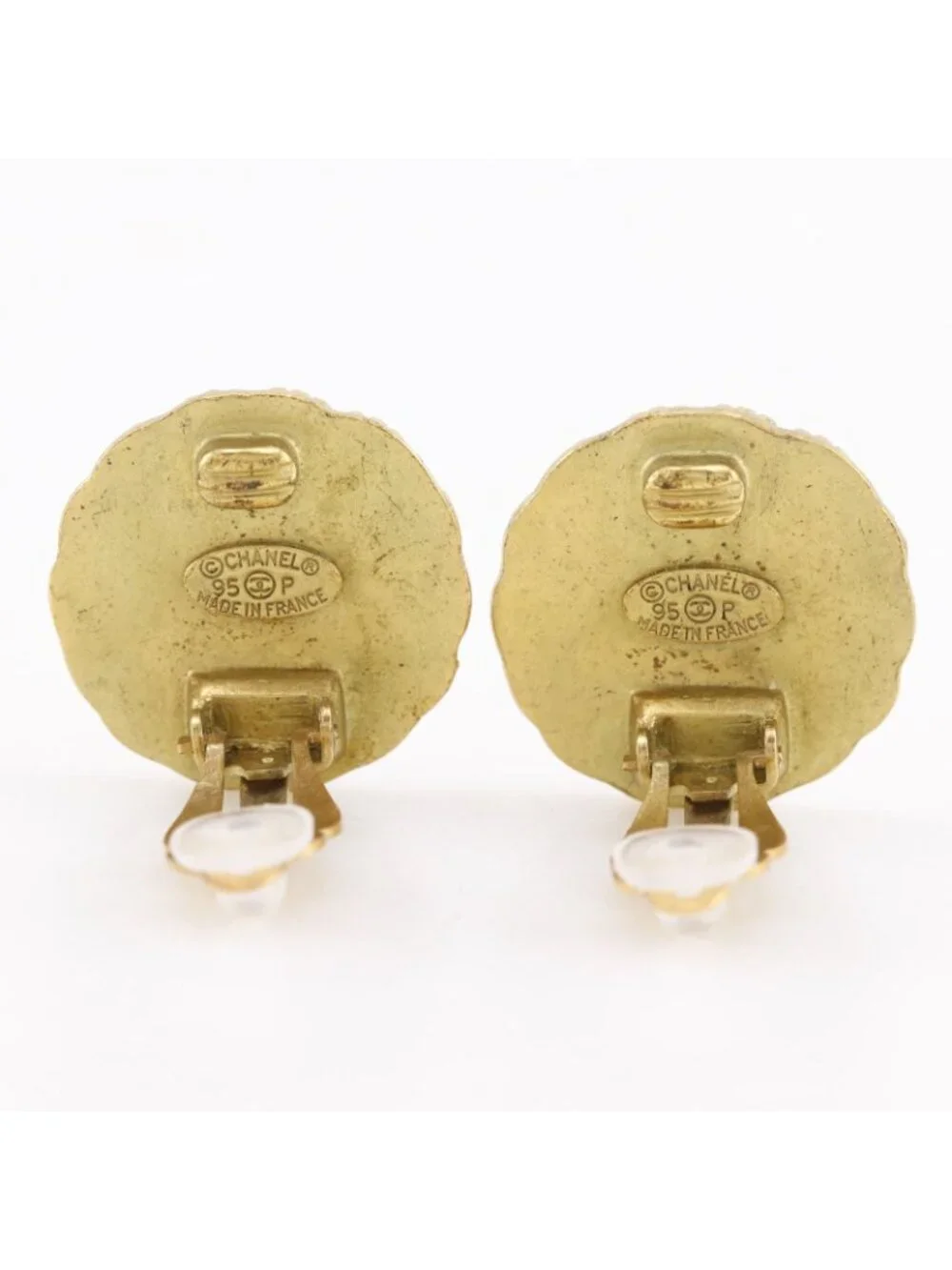 Chanel CC Logo Vintage Gold Plated 95P Earrings